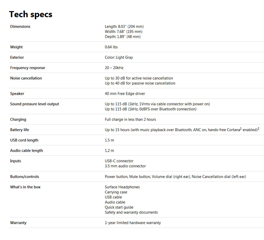 microsoft-surface-headphone-specs
